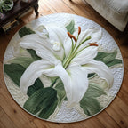 Elegant Blooms Round Mat Rug - Nature Design | Serene Home Decor