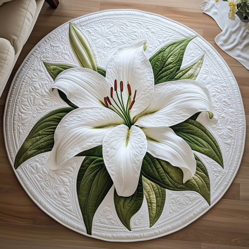 Elegant Blooms Round Mat Rug - Nature Design | Serene Home Decor