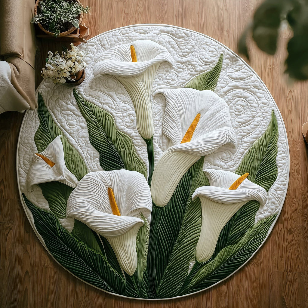Elegant Blooms Round Mat Rug - Nature Design | Serene Home Decor