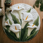 Elegant Blooms Round Mat Rug - Nature Design | Serene Home Decor