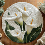 Elegant Blooms Round Mat Rug - Nature Design | Serene Home Decor