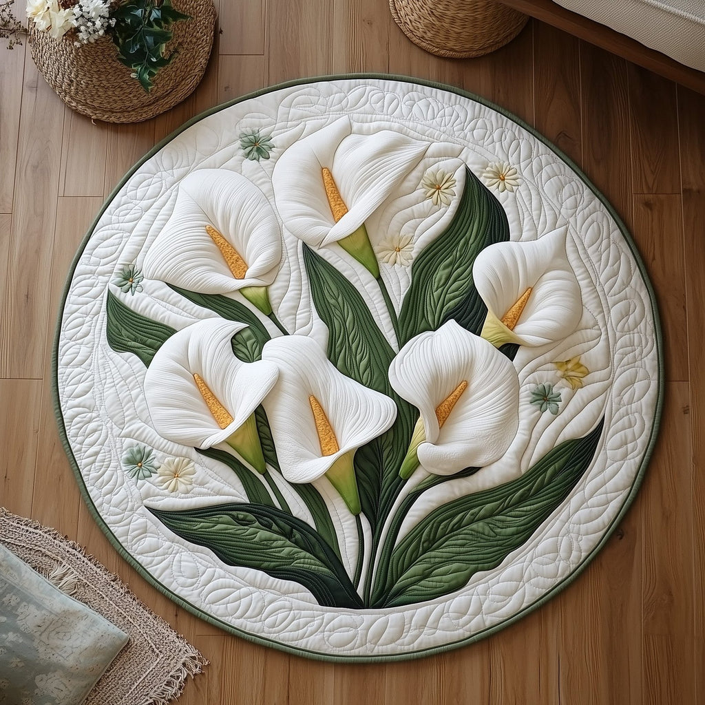 Elegant Blooms Round Mat Rug - Nature Design | Serene Home Decor