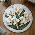 Elegant Blooms Round Mat Rug - Nature Design | Serene Home Decor