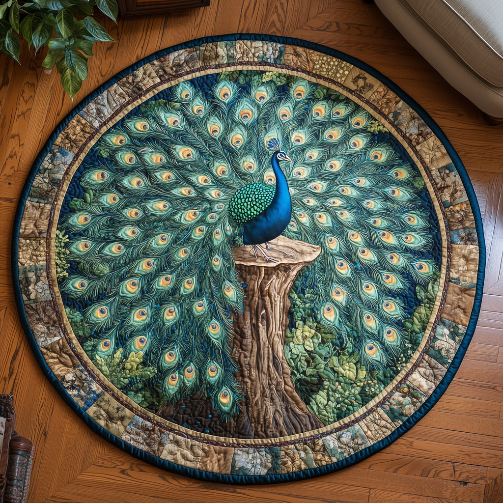 Elegant Feather Round Mat Rug GFTOTL5036