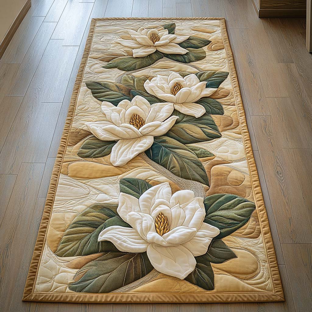 Elegant Magnolia Runner Rug - Nature Design | Serene Runner Rug