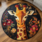 Elegant Stride Round Mat Rug - washable non-slip printed rug