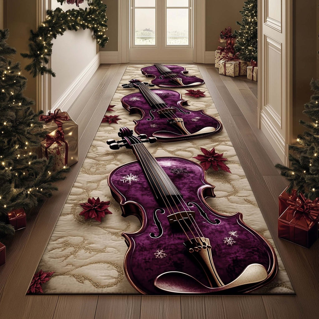 Elegant Violin Runner Rug - Music Lover Design | Artistic Printed Runner Rug