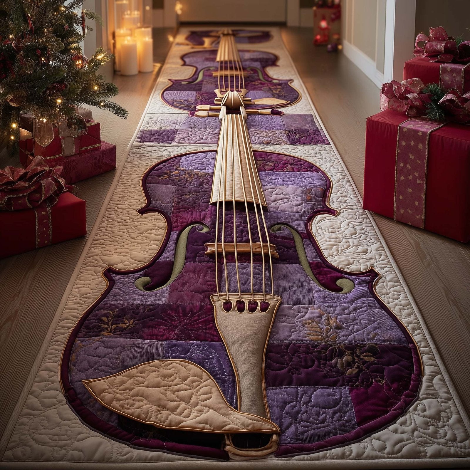 Elegant Violin Runner Rug - Music Lover Design | Artistic Printed Runner Rug