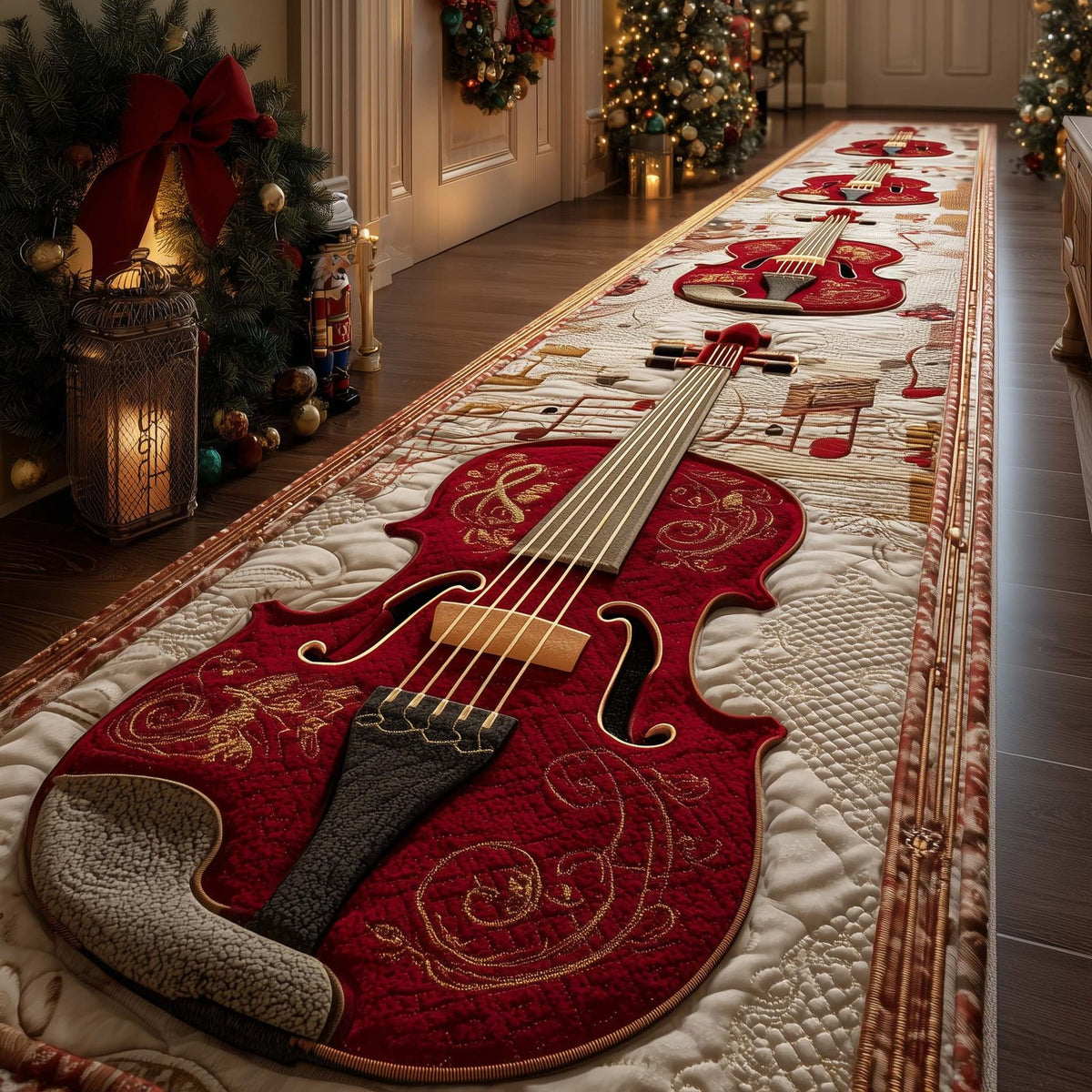 Elegant Violin Runner Rug - Music Lover Design | Artistic Printed Runner Rug