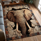 Elephant Dream area rug in a living room