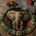 Elephant Majesty Round Mat Rug - Nature Design | Serene Home Decor