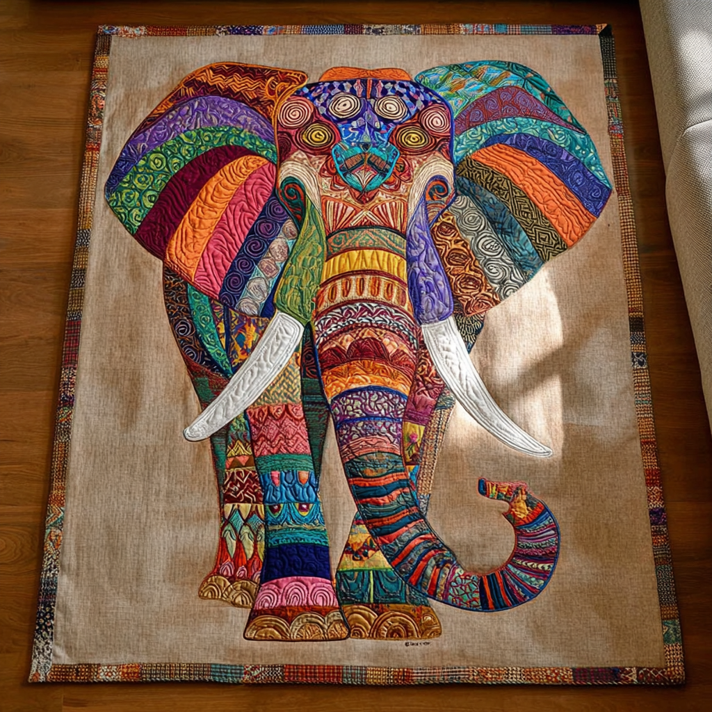 Elephant Path area rug in a living room