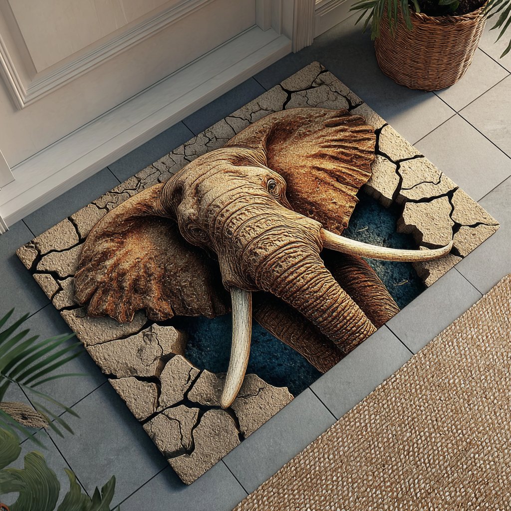 Elephant Path Doormat - Cute Animal Design | Printed Welcome Doormat