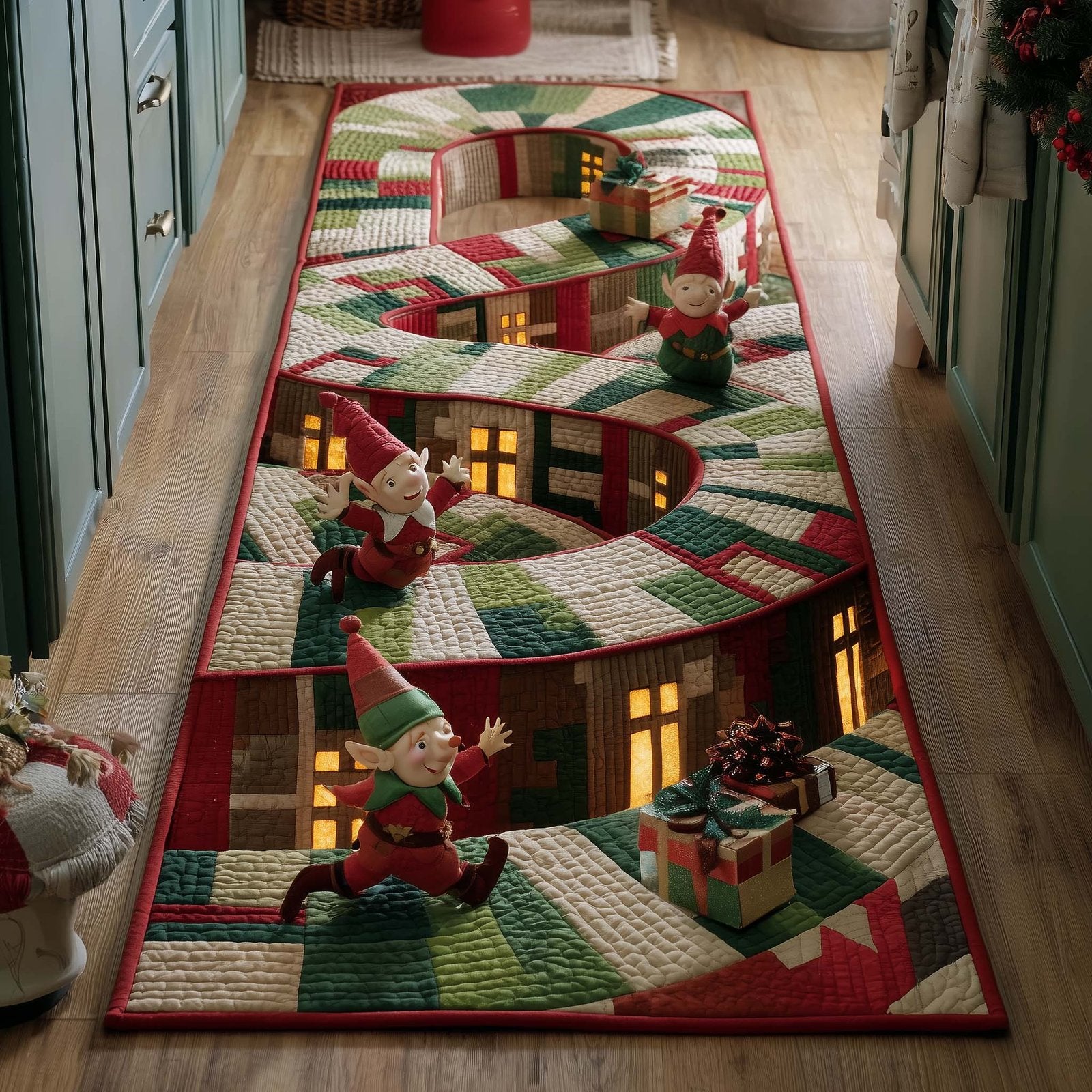 Elf Workshop Runner Rug - Nature Design | Serene Runner Rug