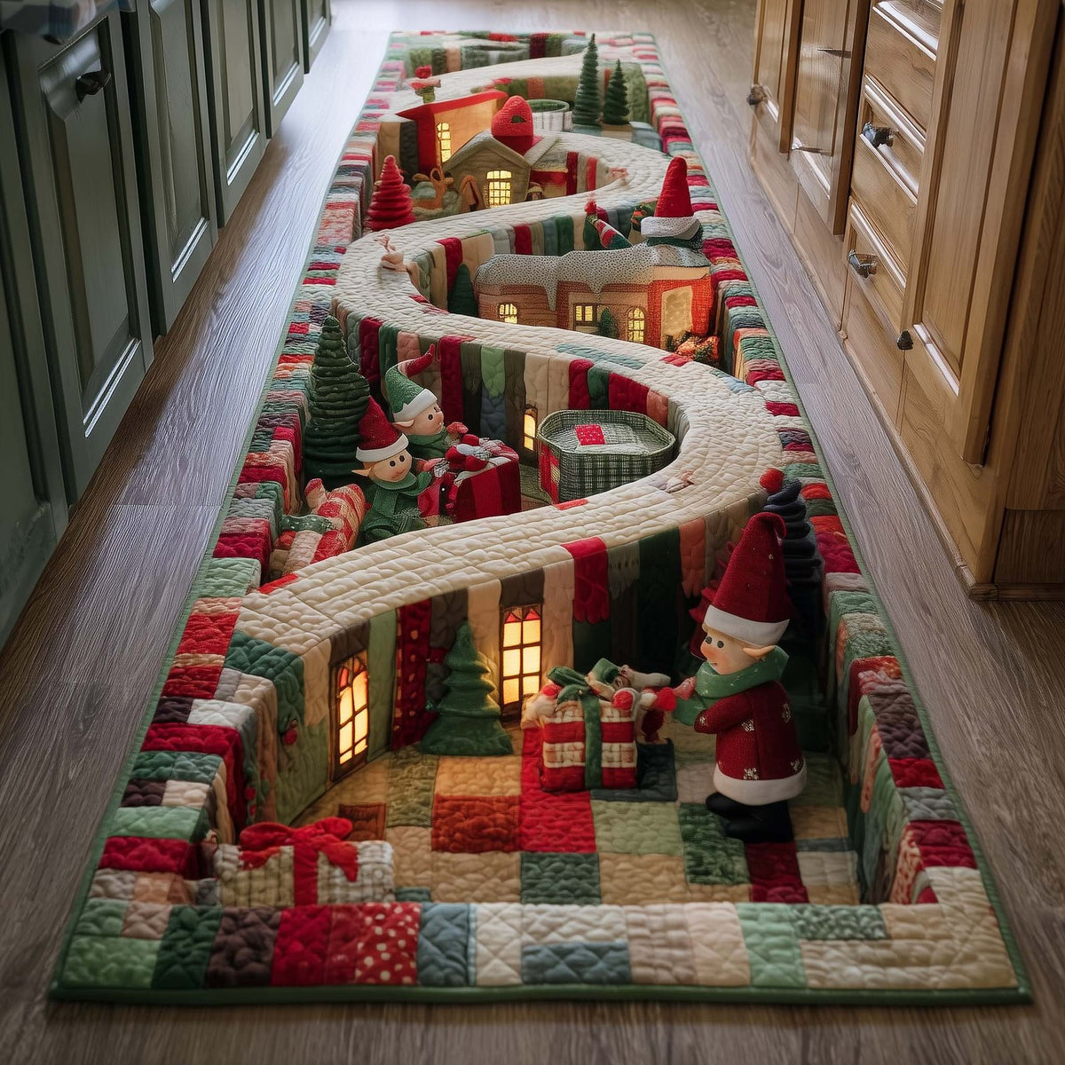 Elf Workshop Runner Rug - Nature Design | Serene Runner Rug