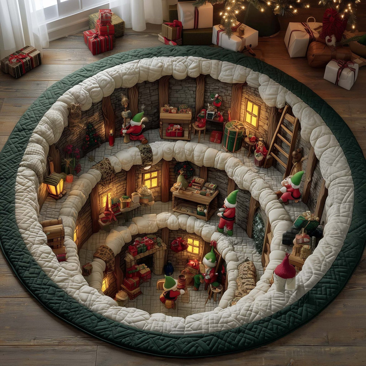 Elves Working Round Mat Rug - Nature Design | Serene Home Decor