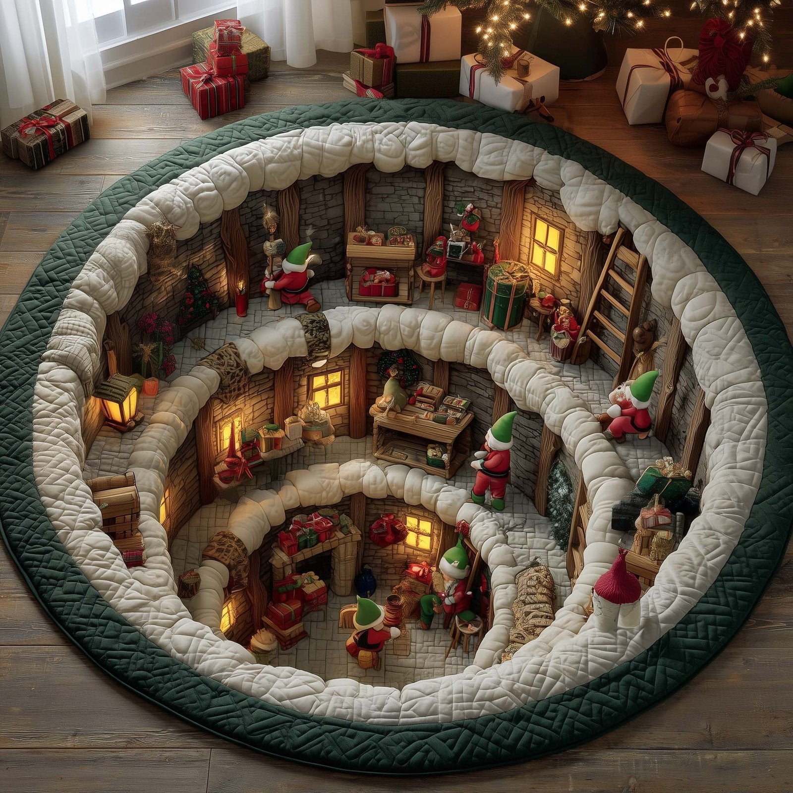 Elves Working Round Mat Rug - Nature Design | Serene Home Decor