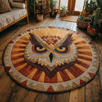 Ember Glare Round Mat Rug - washable non-slip printed rug