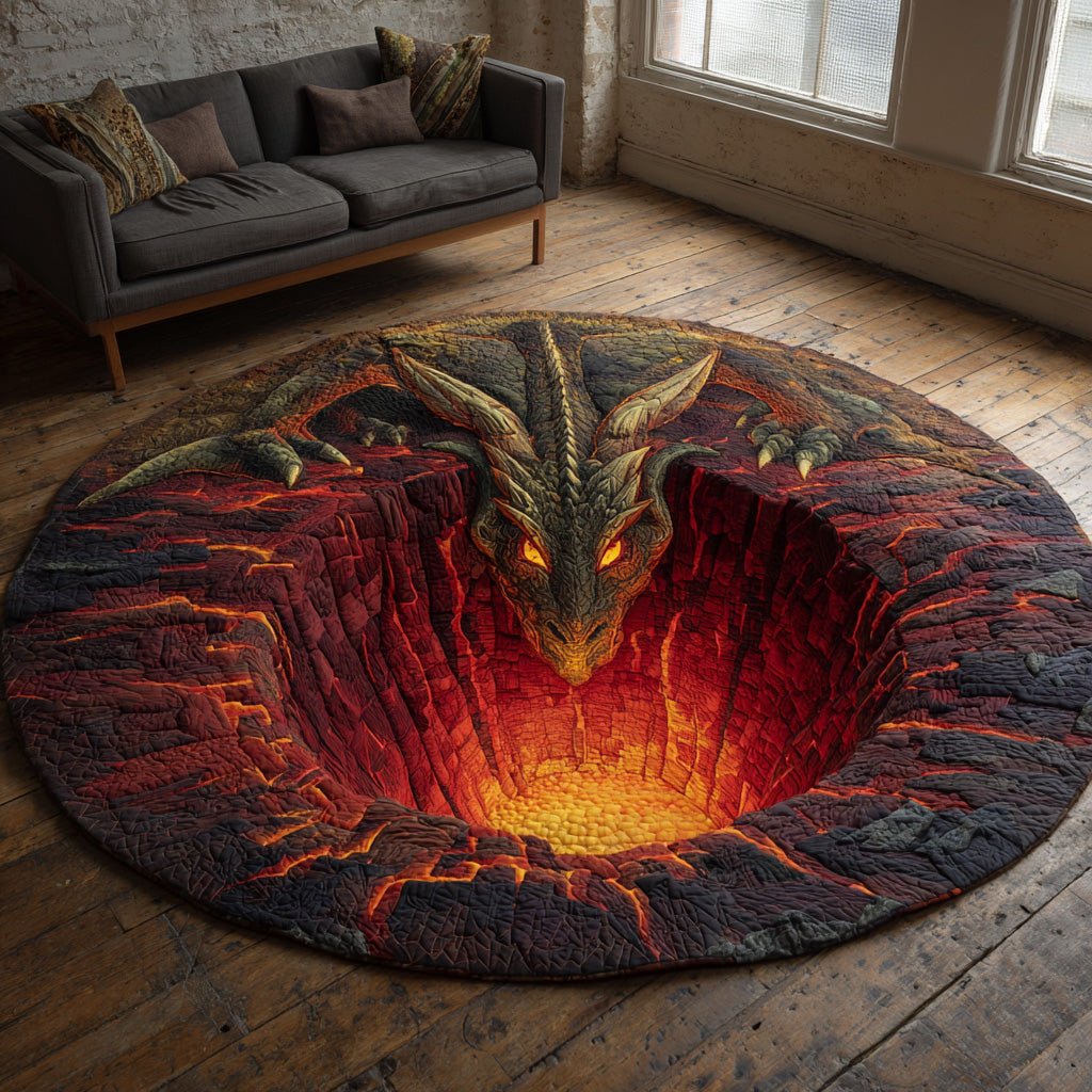 Ember Watch Round Mat Rug - washable non-slip printed rug