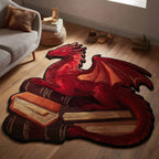 Ember Wyrm Custom Shape Area Rug - Nature Design | Die-Cut Non-Slip Rug - washable non-slip printed rug