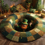 Emerald Abyss Round Mat Rug - washable non-slip printed rug