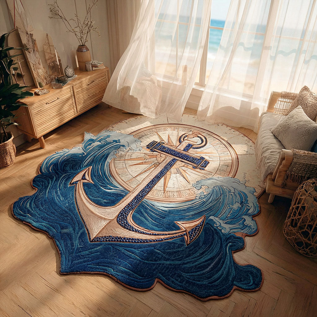 Emerald Bay Mosaic Custom Shape Area Rug - Nature Design | Die-Cut Non-Slip Rug - washable non-slip printed rug