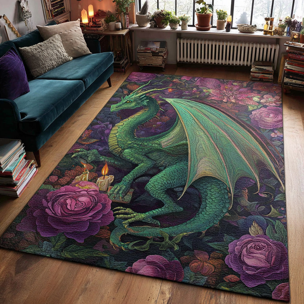Emerald Blaze area rug in a living room