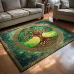 Emerald Circle area rug in a living room