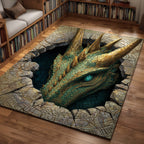 Emerald Gaze area rug in a living room