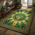 Emerald Harp area rug in a living room