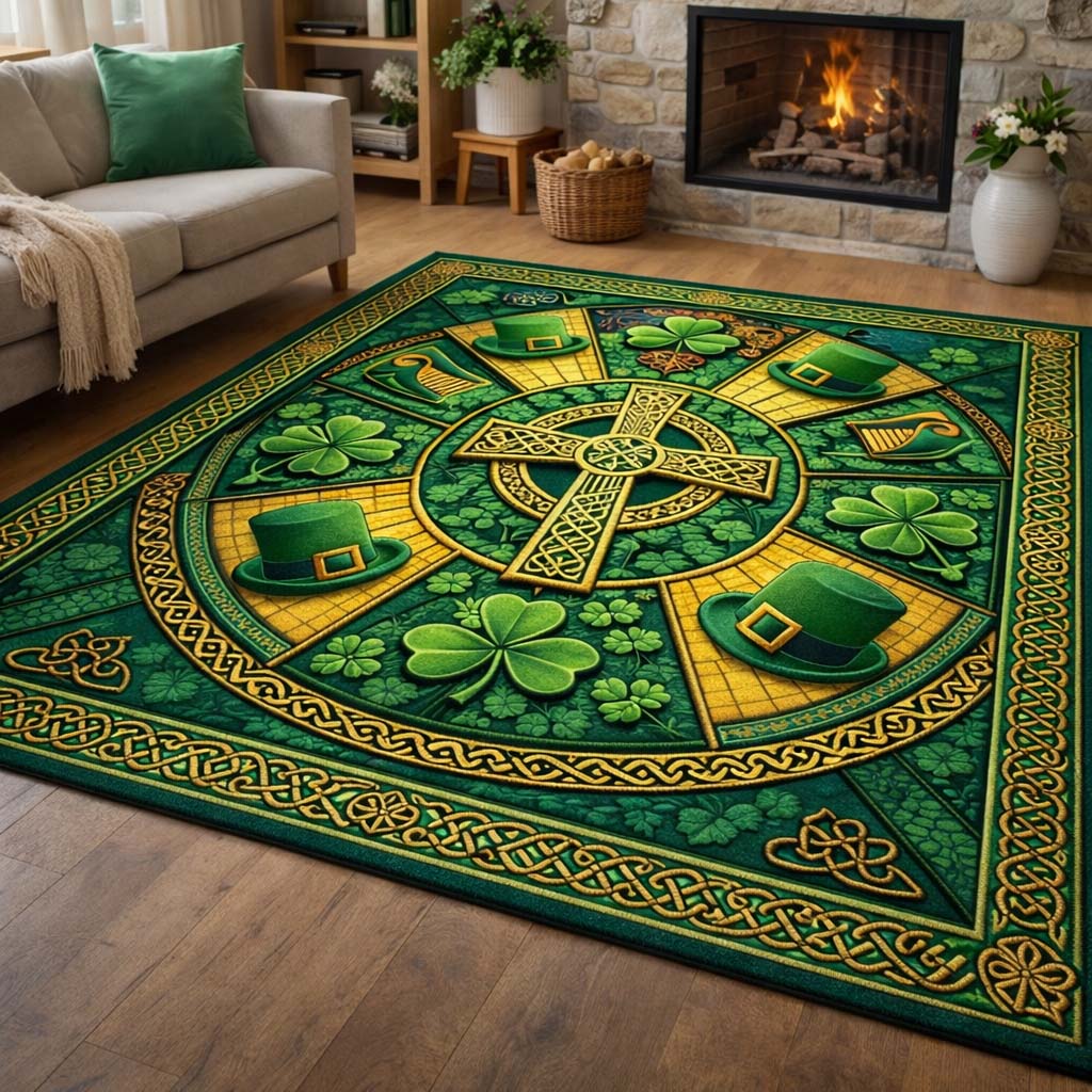 Emerald Heritage area rug in a living room