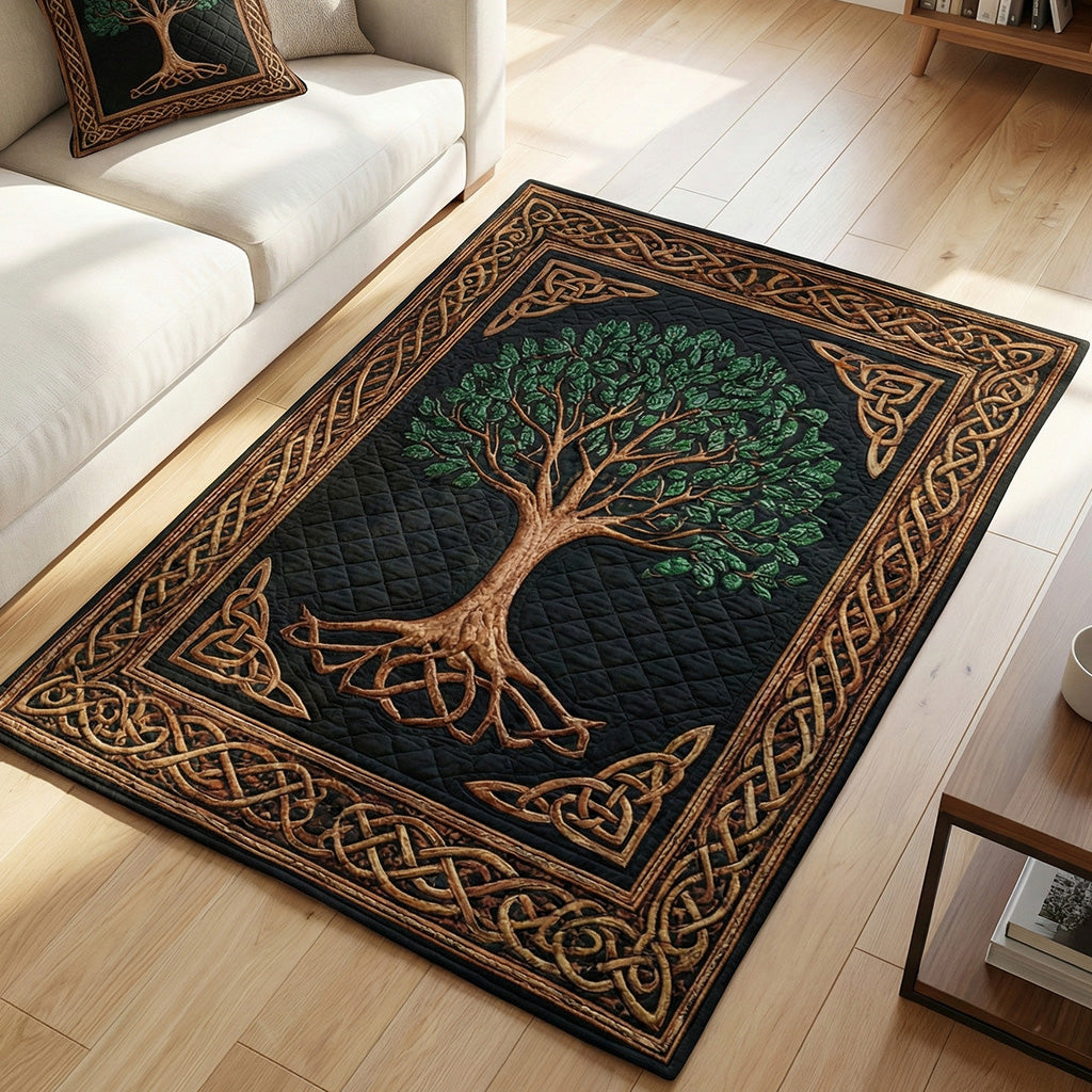 Emerald Nature Roots area rug in a living room