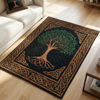 Emerald Nature Roots area rug in a living room