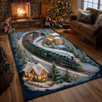 Emerald Polar Train area rug in a living room
