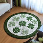 Emerald Treasures Round Mat Rug - washable non-slip printed rug