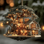 Enchanted Library Christmas Ornament