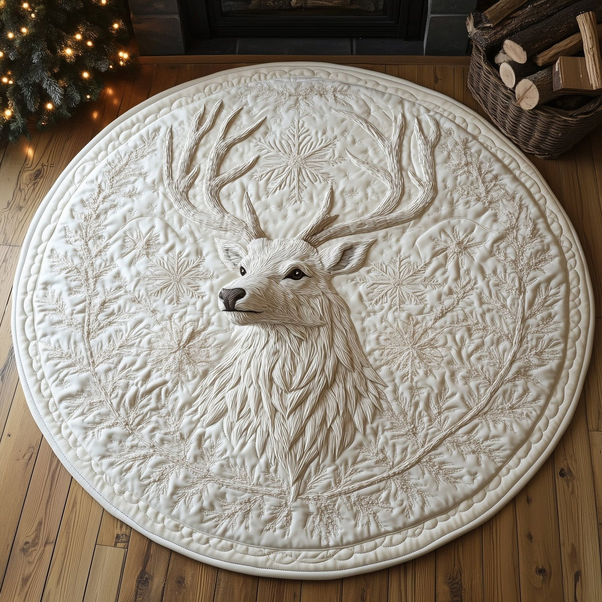 Enchanted Deer Round Mat Rug - Nature Design | Serene Home Decor