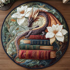 Enchanted Dragon Round Mat Rug - washable non-slip printed rug