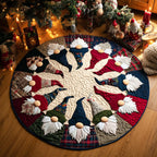 Enchanted Elves Round Mat Rug - washable non-slip printed rug