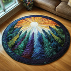 Enchanted Forest Round Mat Rug - washable non-slip printed rug