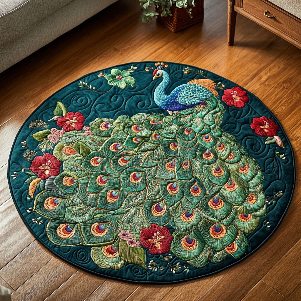 Enchanted Garden Round Mat Rug - washable non-slip printed rug