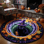 Enchanted Gaze Round Mat Rug - washable non-slip printed rug