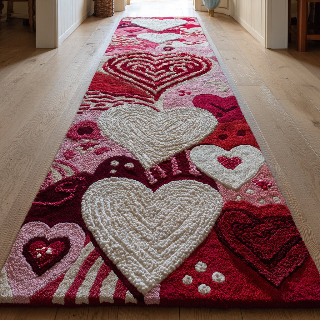 Enchanted Heart Aisle Runner Carpet Runner Rug - Cute Pet Design | Animal Printed Runner Rug