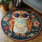 Enchanted Hoot Round Mat Rug - washable non-slip printed rug