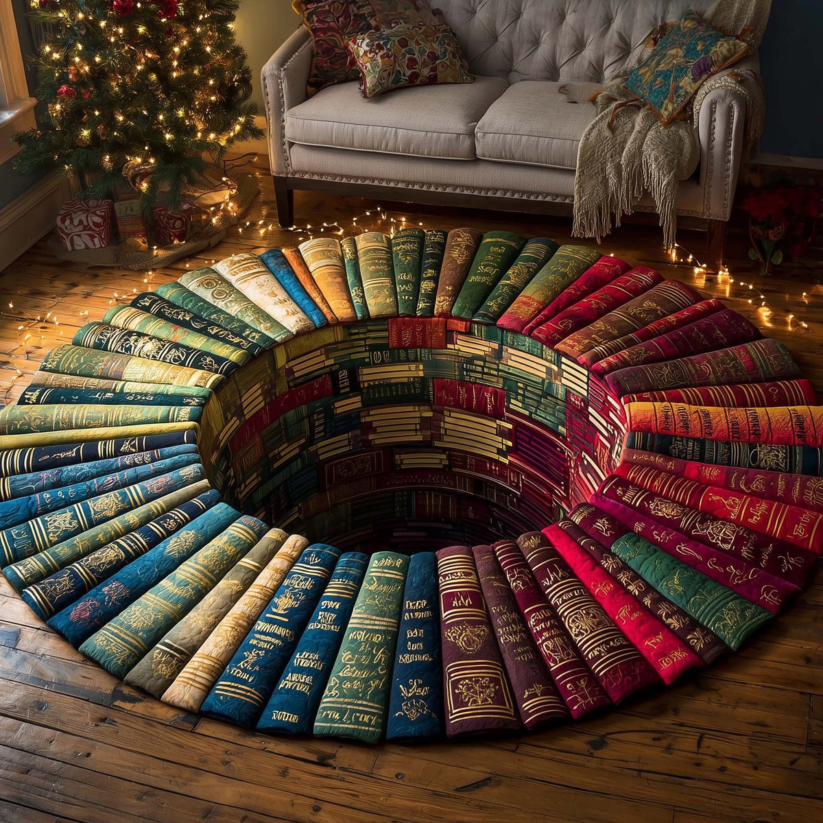 Enchanted Library Round Mat Rug - Nature Design | Serene Home Decor