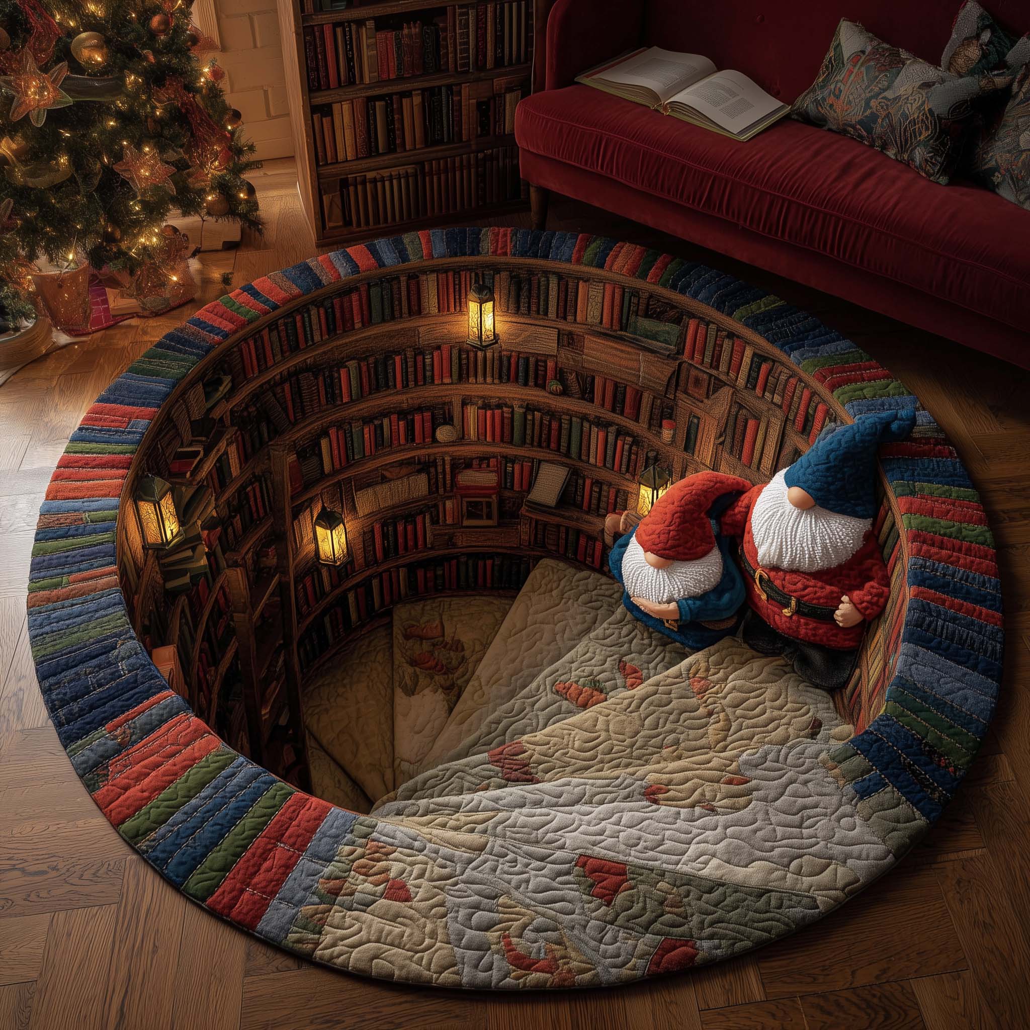 Enchanted Library Round Mat Rug GFTOTP15179