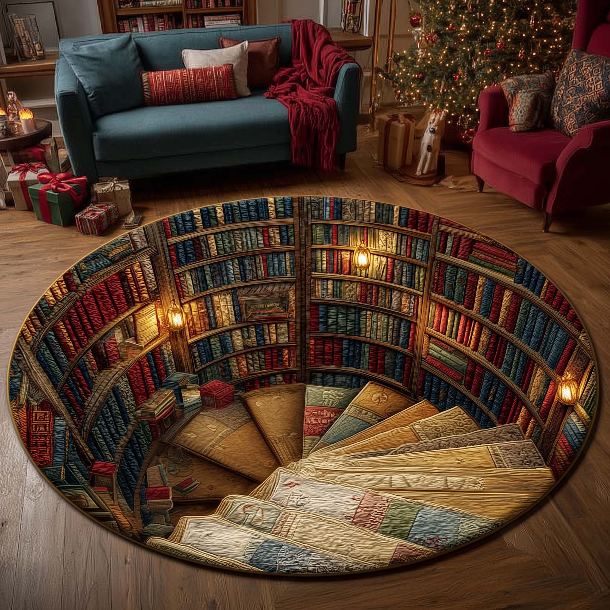 Enchanted Library Round Mat Rug GFTOTP15180
