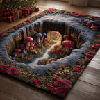 Enchanted Mushroom Forest area rug in a living room