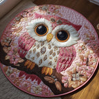 Enchanted Owl Round Mat Rug - washable non-slip printed rug
