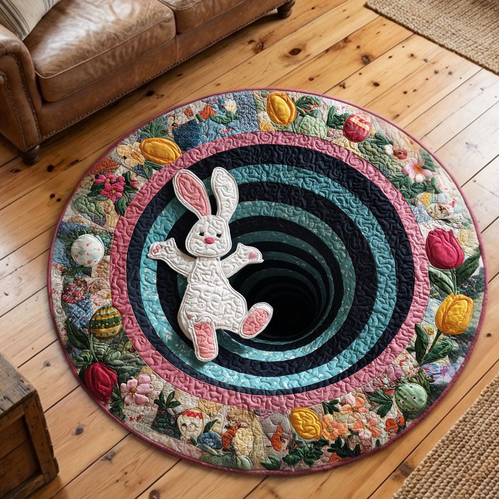 Enchanted Rabbit Hollow Round Mat Rug - washable non-slip printed rug